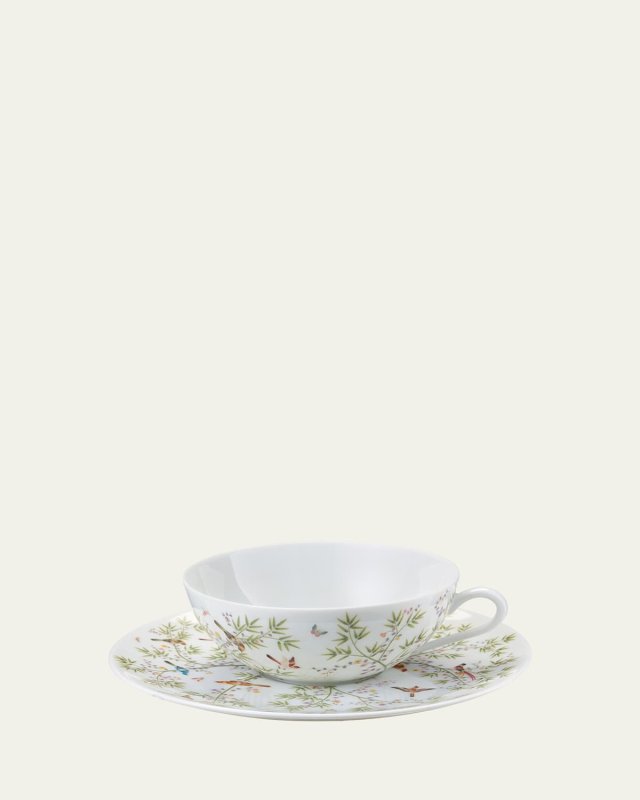 Paradise White Tea Cup & Saucer Set